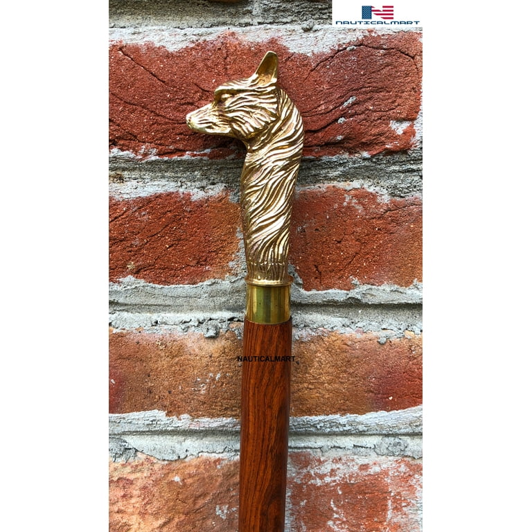 Vintage Luxury Fox Walking Stick 93cm Crossbow Cane For
