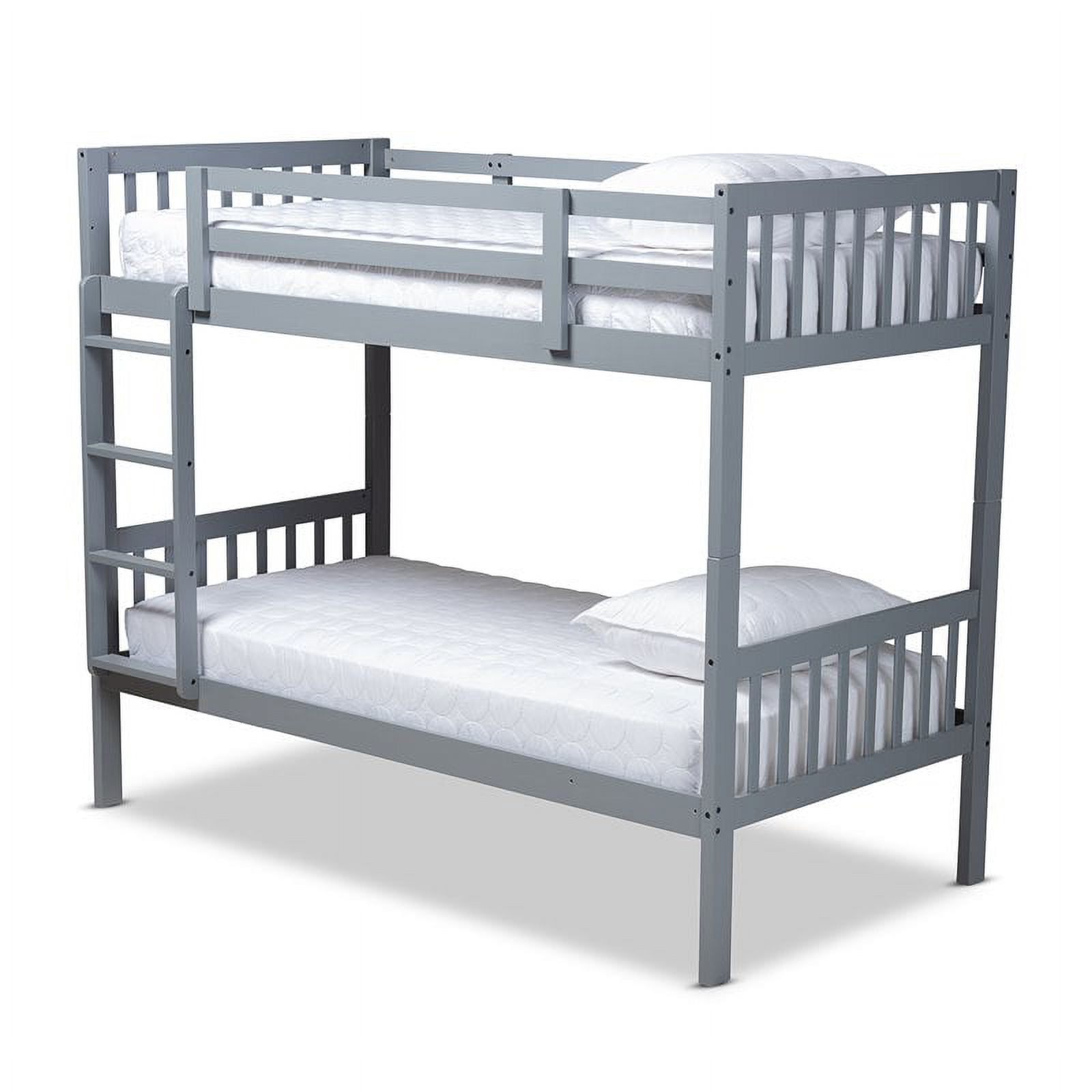 Bowery Hill Grey Finished Wood Twin Size Bunk Bed