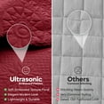 thumbnail image 2 of Ameha 3 Piece Reversible Quilt Set Ultra Soft Floral Coverlet Microfiber Bedding Set Queen Burgundy All Season, 2 of 8