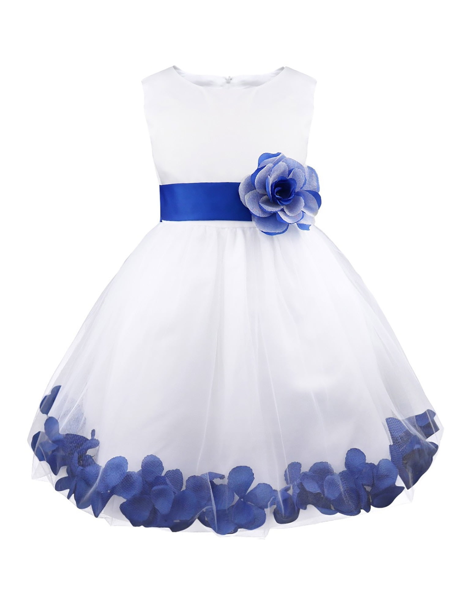iiniim Kids Girls Sleeveless Flower Petals Tulle Dress Formal Elegant ...