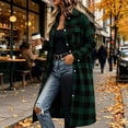 thumbnail image 5 of IUYRTFE Women's Long Plaid Button Down Shirt Jacket Casual Oversized Flannel Coat with Pockets, 5 of 7