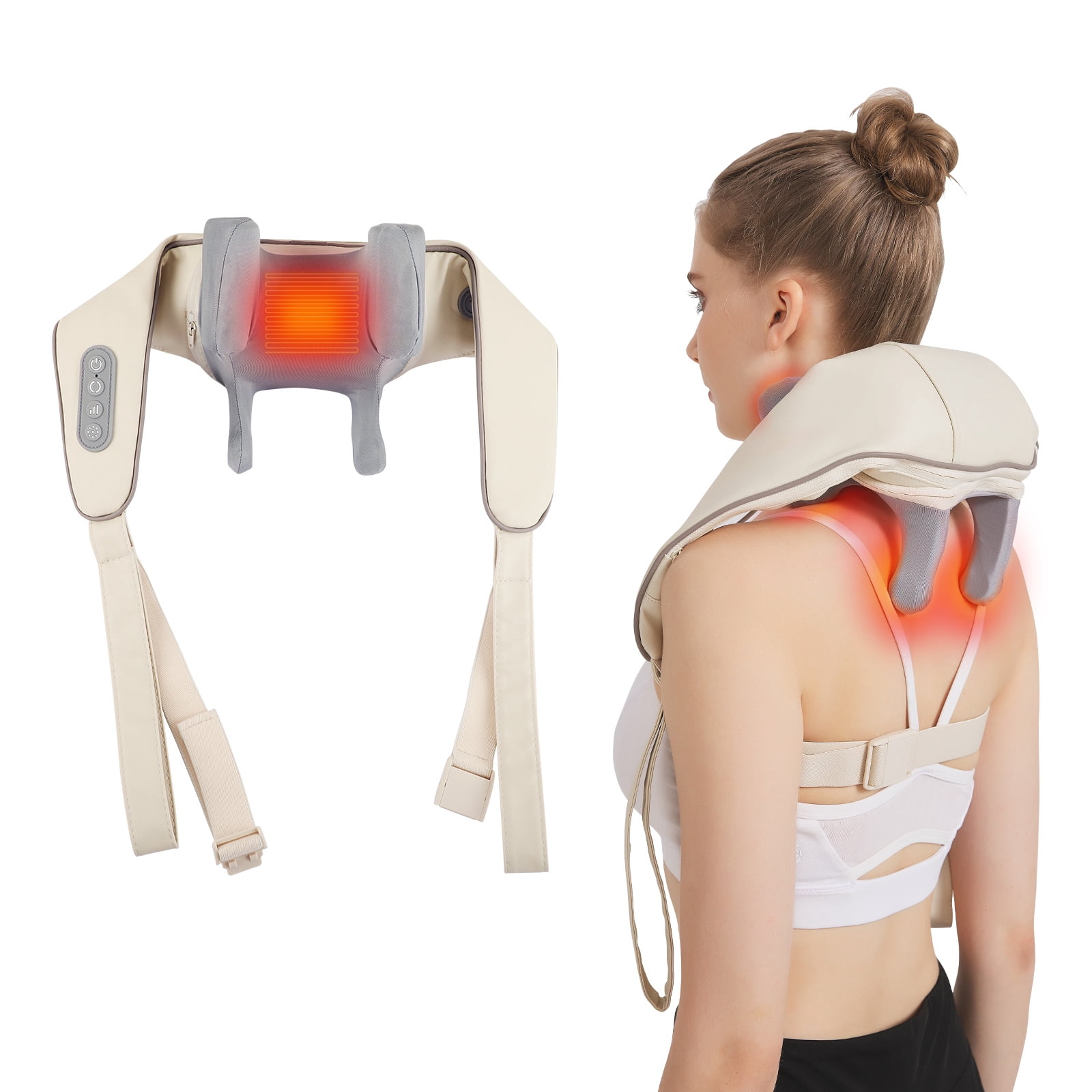 SNOW DEER Neck Massager, Shiatsu Back Shoulder and Neck Massager with Heat Electric Shoulder