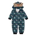 thumbnail image 4 of Odeerbi Christmas Onesie Pajamas for Family Holiday Sleep Jumpsuit Long Sleeve Family Christmas Pajamas Matching Sets Infant Fashion Lattice Print Plush Jumpsuit Sleepwear PJs Set Navy, 4 of 4