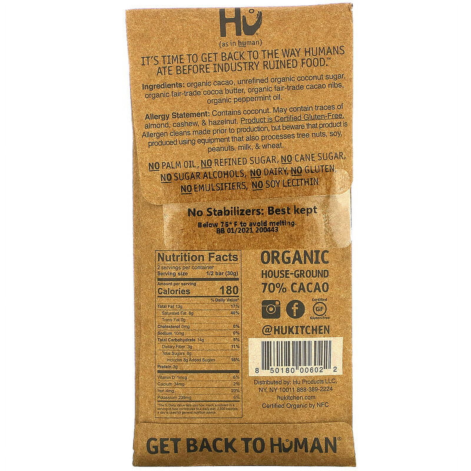 Hu, Crunchy Mint Dark Chocolate, 2.1 oz Pack of 4