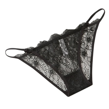 

Lace Underwear Sexy Breathable Underwear Stretch Straps T-Back Seamless Colorblock Underpant Embroidered Thong Panty Perspective Hollow Panties Cotton Bikini Underwear