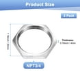 thumbnail image 3 of Uxcell 2-Pack Cast Pipe Fitting Hex Locknut, NPT3/4 Female Thread Stainless Steel Hex Locking Nut, 3 of 6