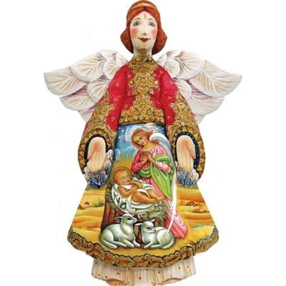 Mary & Joseph Angel Wooden Hanging or Freestanding Decoration for Home & Garden