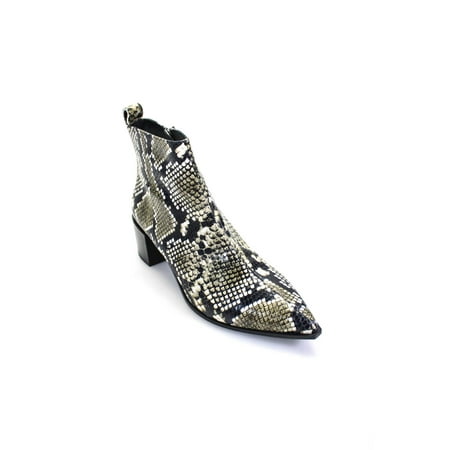 

Pre-owned|Everlane Womens The Low Pointy Weather Boots Embossed Snake Print Brown Size 9.5