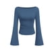 thumbnail image 1 of Top Corto de Manga Larga PRETTYGARDEN para Mujer Gris Azul XS, 1 of 8