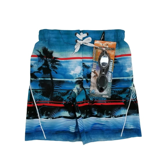 Little Boys Blue Tropical Surf Shorts Swim Trunks Board Shorts M5/6