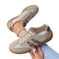 thumbnail image 5 of HTHLVMD Gum Sole Casual Sneakers, Orthopedic Shoes for Women, Sneakers for Women, Vintage Inspired Athletic Shoes, Women's Retro Lace-Up Sneakers, Buckle Detail Casual Athletic Shoes, Beige 5.5, 5 of 5