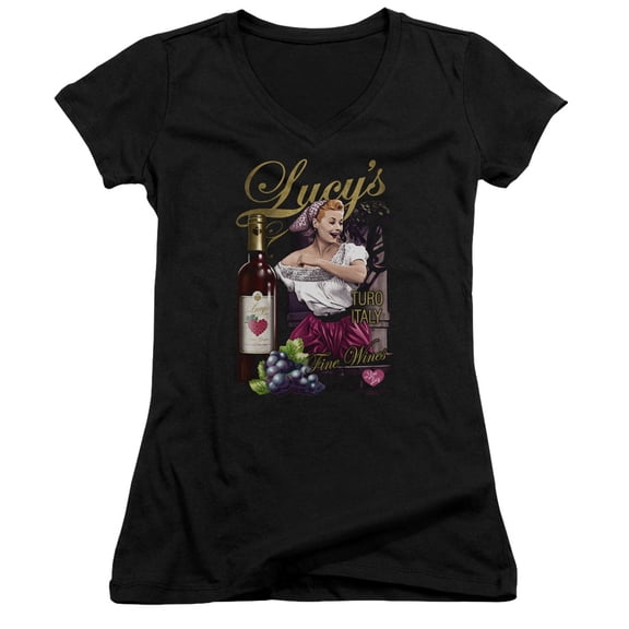I Love Lucy Bitter Grapes Junior Women's T-Shirt V-Neck Black