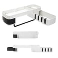 thumbnail image 4 of Bathroom Corner Shelf Multifunctional Double Layer Storage Rack Kitchen Non Marking Wall Mounted Holder White Black, 4 of 6