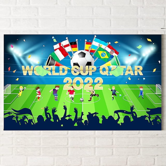 52 piezas – Decoraciones de fondo para fiesta de fútbol 2022, suministros de decoración de fondo de la Copa Mundial de fútbol, decoraciones de cumpleaños de fútbol, fiesta de cumpleaños de fú