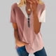 thumbnail image 2 of Blusa de manga corta con cuello en V, informal, cómoda y elegante para mujer OAVQHLG3B Store  lin121212, 2 of 5