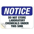 thumbnail image 1 of Do Not Store Laboratory Chemicals Under This Sink Sign, ANSI Notice Sign, 10x7 Vinyl Sticker, 1 of 1