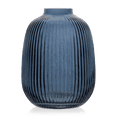 thumbnail image 1 of Bouclair Vase de Table en Verre Nervuré Bleu, 1 of 2