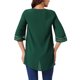 thumbnail image 3 of BLUSA MESH DE MANGA 3/4 CON ESCOTE EN V Y MANGAS DE CAMPANA INSPIRE CHIC, TALLA M, VERDE, CON HEMISFERIO ASIMÉTRICO E IRREGULAR, BLUSA CASUAL, 3 of 5