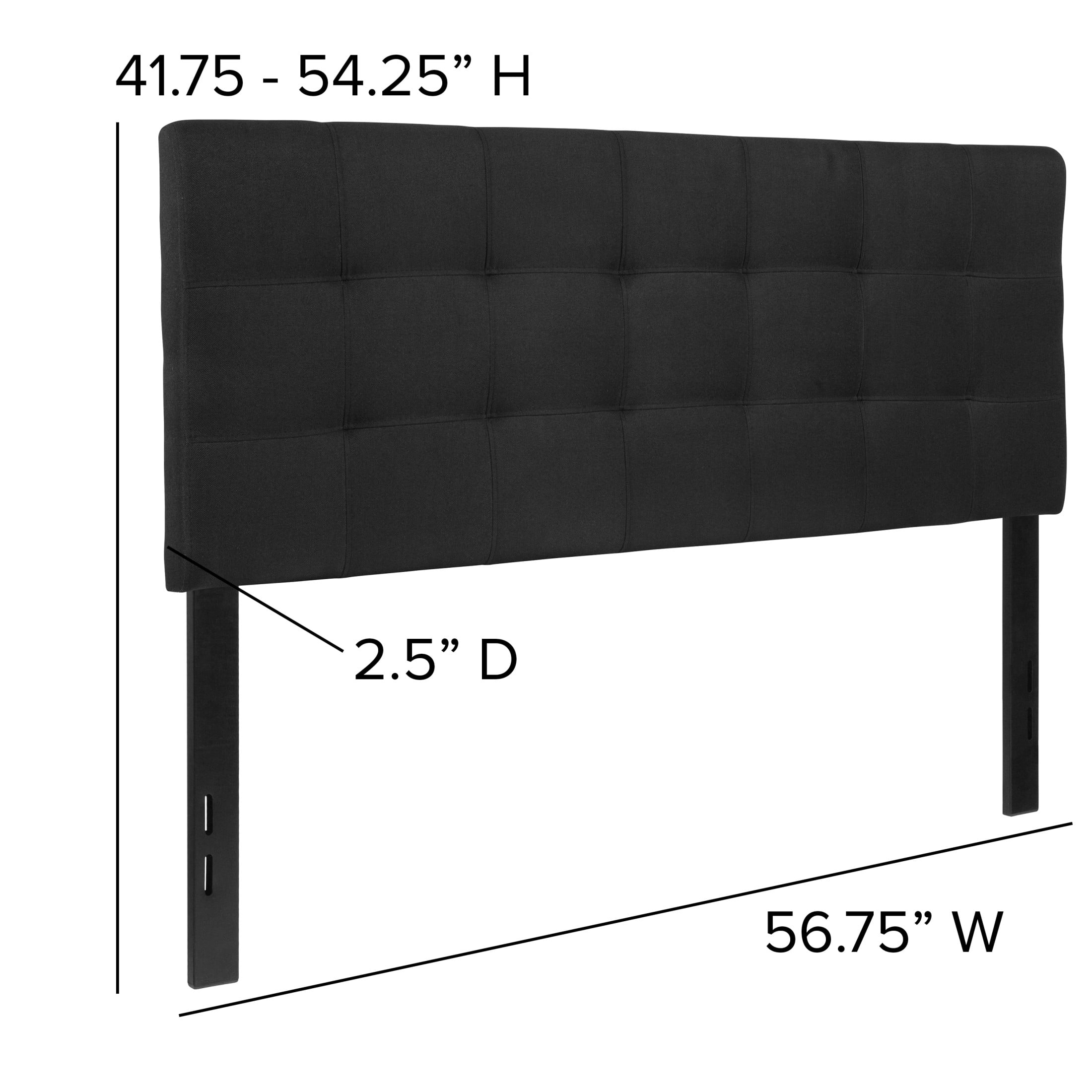 Flash Furniture Bedford Adjustable Tufted Upholstered Full Size Headboard, Black