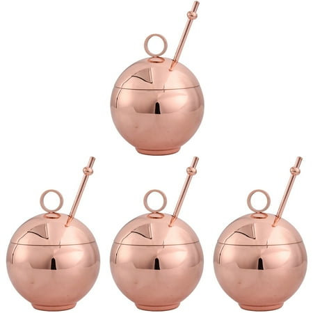 

Bestonzon 4pcs Stainless Steel Creative Cocktail Mug Cocktail Cup Beer Cup Cocktail Cup with Straw