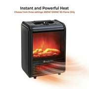 Comfort Zone Fireplace Space Heater with Realistic 3D Flame, Black