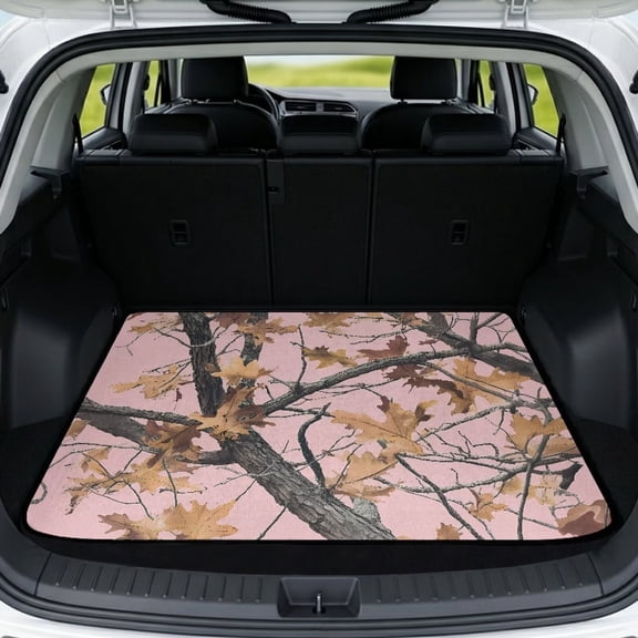 HUISEFOR Camouflage Hunting Car Trunk Mat for Women 29" x 39" Non-Slip Anti-Scratch Cars Accessories Easy Installation Universal Fit for Most Cars SUV