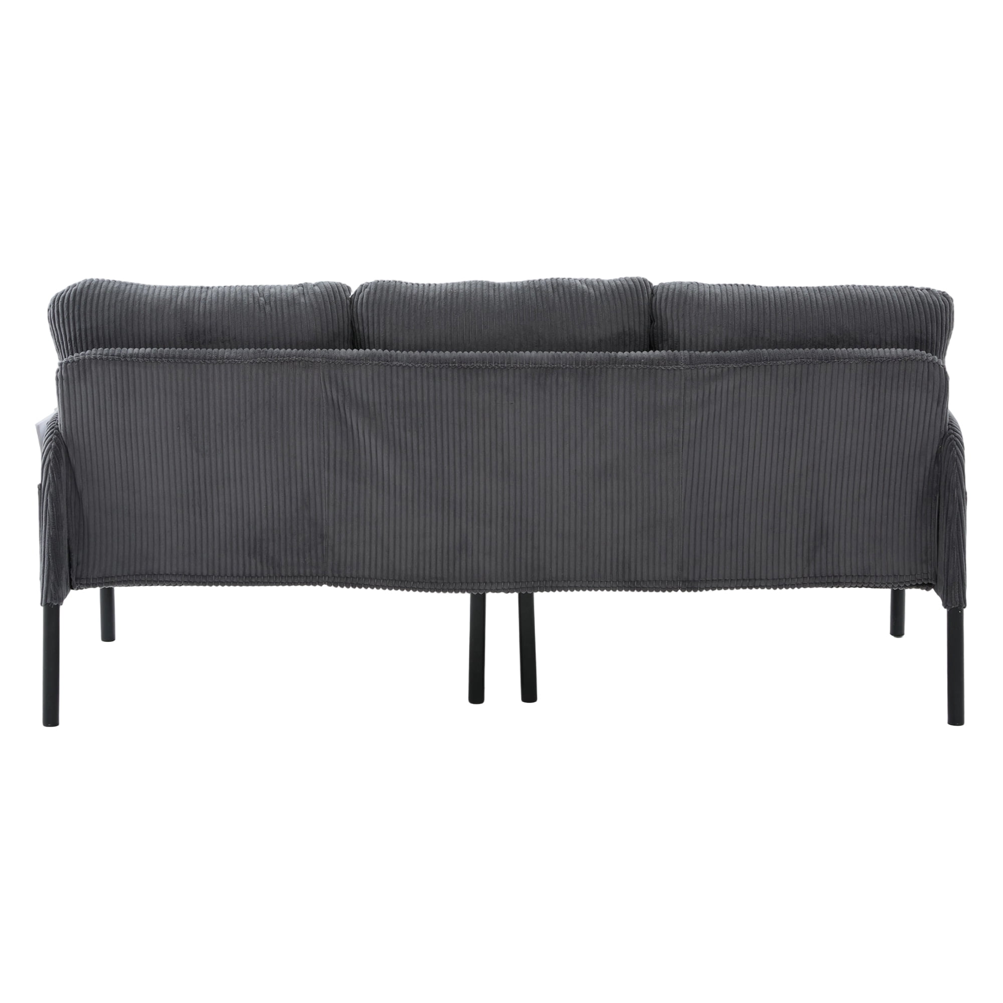 Jopath Oversized Loveseat, Double-Seater Sofa Cozy Bedroom Sofa with Metal Legs and Side Pockets for Living Room Bedroom Dorm Apartment Carbon Gray