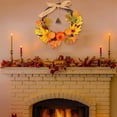 thumbnail image 2 of VogueV Plant Vine Fall Wreath 12In with Maple Leaves Pumpkin Berries, Diy Autumn Thanksgiving Halloween Door Wall Hanging, Natural Rattan Base Indoor Outdoor Decor, 1X Wreath, 2 of 7