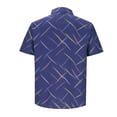 thumbnail image 5 of Fnnxeal Mens Geometric Print Short Sleeve Button Up Shirt | Purple Slim Fit Casual Shirt for Men, Vacation Resort & Summer Wear,Size M, 5 of 6
