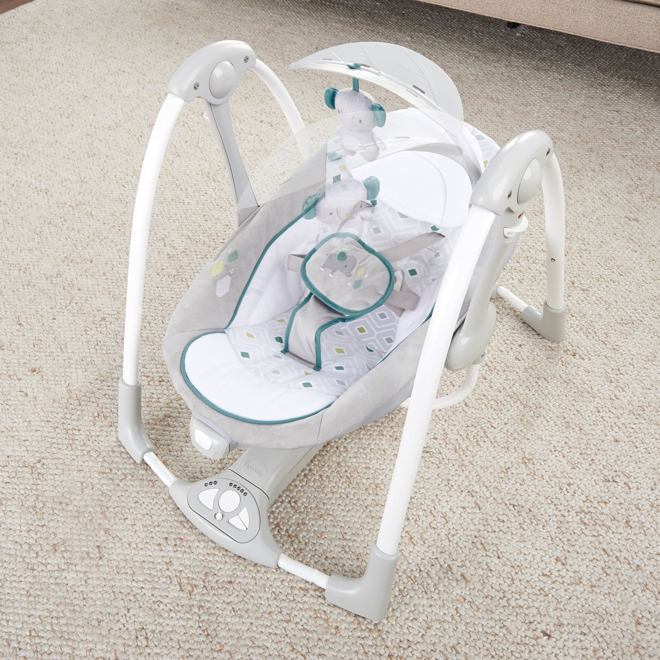 Ingenuity Convert Me 2-in-1 Portable Vibrating Baby Swing Nash, Infant, Gray