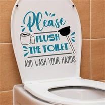 Please Flush The Toilet And Wash Your Hands Bathroom Wall Sign – Funny Restroom Decor, Durable Vinyl Sticker For Home Or Office, Easy To Apply And Remove, Waterproof And Fade Resistant, 8x8 Inches