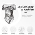 thumbnail image 4 of Kdxio Skeleton Book Lover for Women's Short-Sleeved Onesie Stylish Round Neck Pajamas Bodysuit Jumpsuit Nightwear-Medium, 4 of 7