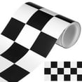thumbnail image 6 of MRLESS 2 Rolls Checkered Peel And Stick Wallpaper Border Black White Checkered Wallpaper Self Adhesive Removable Wallpaper For Bedroom Bathroom Home Decor, 6 of 8