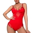 thumbnail image 1 of Gibobby Conjunto ropa interior mujer Lencería de Encaje para Mujer, con Cierre Frontal, Cuello en V, camisón Sexy(Rojo, G), 1 of 5