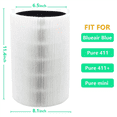 thumbnail image 4 of 4 Pcs Replacement Filter for Blue Pure 411,411+ & Mini Air Purifier,HEPA & Activated Carbon Composite Filter, 4 of 7