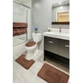 thumbnail image 2 of Ottomanson Cathy Washable Non-Slip Rubberback Polypropylene Brown Bath Rug Set, 3 Piece, 2 of 8