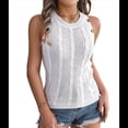 thumbnail image 1 of Camiseta Sin Mangas de Verano para Mujer, Estilo Suéter Informal de Punto Holgado, Acanalado, Sin Mangas XL, 1 of 10