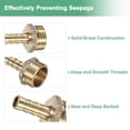 thumbnail image 2 of Uxcell 4-Pack Brass Hose Barb Fittings, 8mm x G1/2 Male Couple Hose Connector with Stainless Steel Hose Clamp &  Tape, 2 of 7