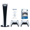 Sony Playstation 5 Digital Edition Console with Extra White Controller, Media Remote and Surge FPS Grip Kit With Precision Aiming Rings Bundle