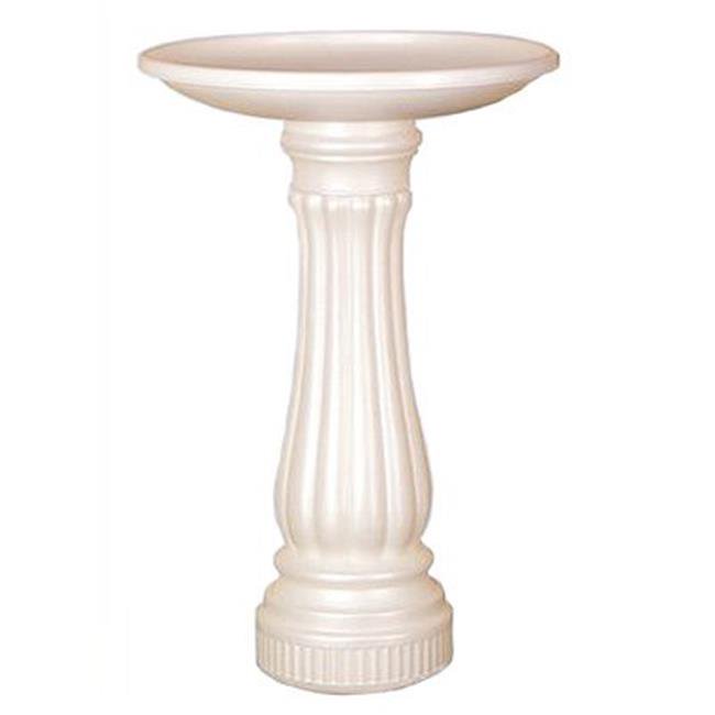 61010 Round Resin Bird Bath, White