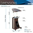 thumbnail image 5 of Techni Mobili Sit-to-Stand Rolling Adjustable Laptop Cart With Storage, Chocolate, RTA-B005-CH36, 5 of 12