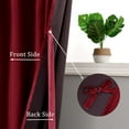 thumbnail image 2 of Hiasan Luxury Wine Red Velvet Curtain with Tiebacks-Blackout Curtains for Bedroom/Living Room, Rod Pocket, 52" x 72", Set of 2, 2 of 8