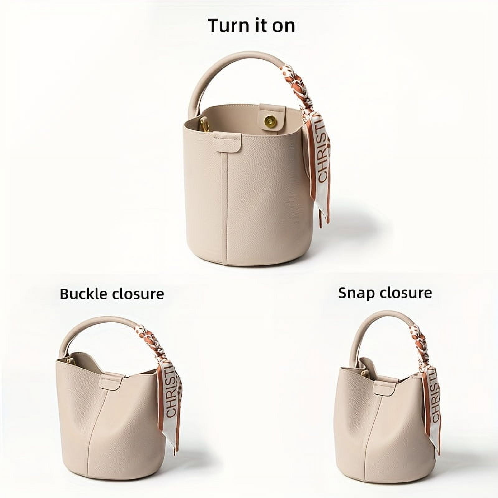 MICHROE Genuine Leather Bucket Bag - Chic Solid Color  Compact Mini Crossbody for Women - Stylish  Durable & Versatile