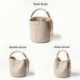 thumbnail image 6 of MICHROE Genuine Leather Bucket Bag  Stylish Solid Color Handbag  Women‘s Mini Crossbody Bag, 6 of 7