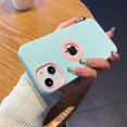 thumbnail image 4 of Luxury Logo Hole Color Contrast Case For iPhone 15 14 13 12 11 Pro Max X Xr Xs Max 8 7 Plus SE Soft Silicone Shockproof Cover BHGreen for iPhone11ProMax, 4 of 6