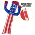 thumbnail image 3 of Morph Adult Inflatable Tube Man Costume Funny Blow Up Wavy Arm USA Flag Halloween Purple One Size, 3 of 7
