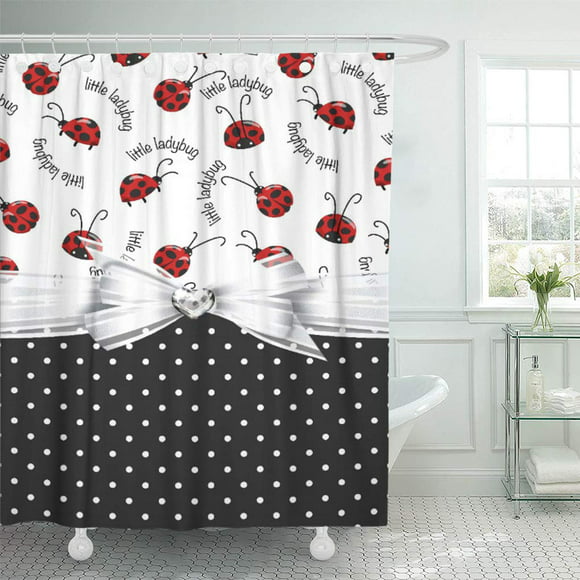 Ladybug Shower Curtains, Ladybug Shower Curtain Hooks