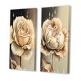 thumbnail image 3 of Designart "Blossoming Beige Rose I" Rose Wall Art Set Of 2 - Beige Floral Canvas Set For Living Room Decor, 3 of 7