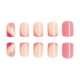 thumbnail image 2 of Valentine's French Tip Press on Nails,Medium Long Square Fake Nails with Water Ripple Designs,Acrylic False Nails Artificial Glossy Full Cover Glue on Nails for Women Nails 24 Pcs Easy Apply, 2 of 5