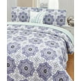 thumbnail image 5 of Hannah Linen Queen Quilt Bedding Set- Microfiber 4 Piece Quilt with 1 Shams and 2 Decorative Pillow (Queen, Navy Blush Greyson), 5 of 9